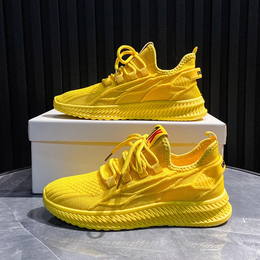 Harajuku Style Women’s Yellow Sneakers - Breathable & Casual