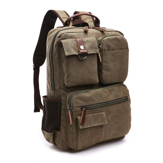 Harajuku Style Waxed Canvas Rolling Backpack
