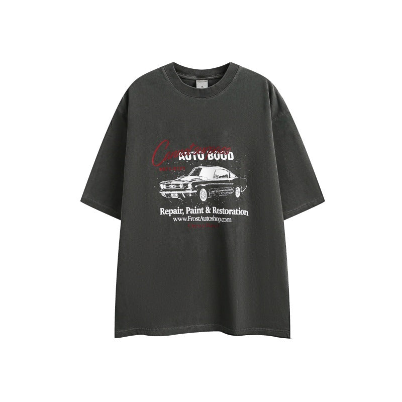 Harajuku Style Car Print Loose Fit T-Shirt