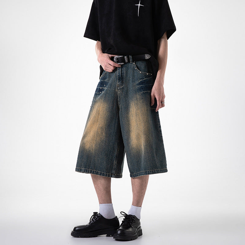 Playful Wide Leg Cropped Jeans - Harajuku Style