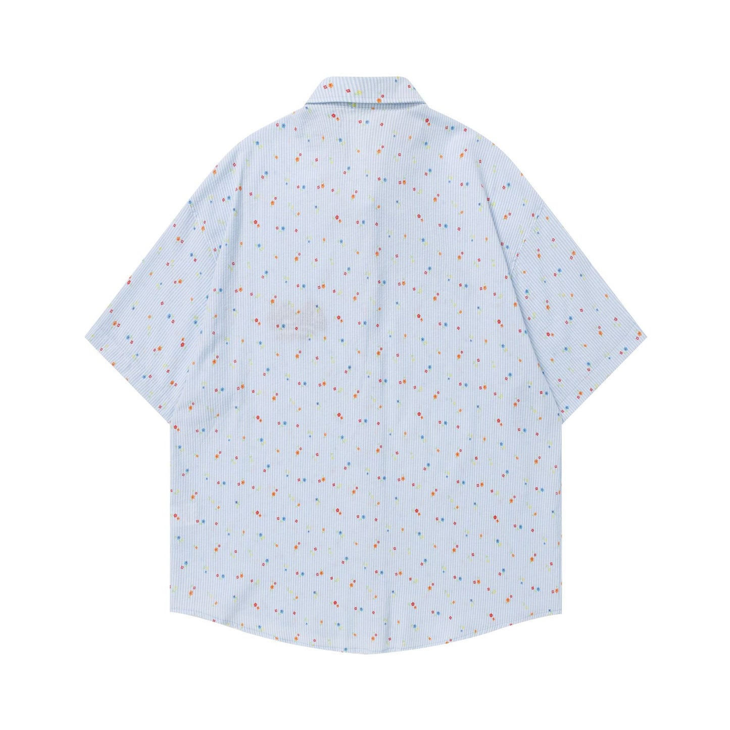 Embroidered Contrasting Tie Short-Sleeved Top — Harajuku Style Loose Fit