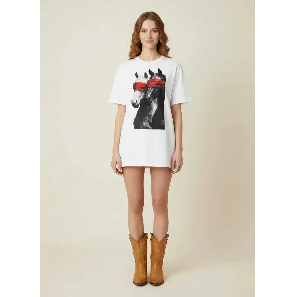 Harajuku Loose Short-Sleeved Round Neck T-Shirt for Women — Loose Fit Cotton Tee (White / Black)
