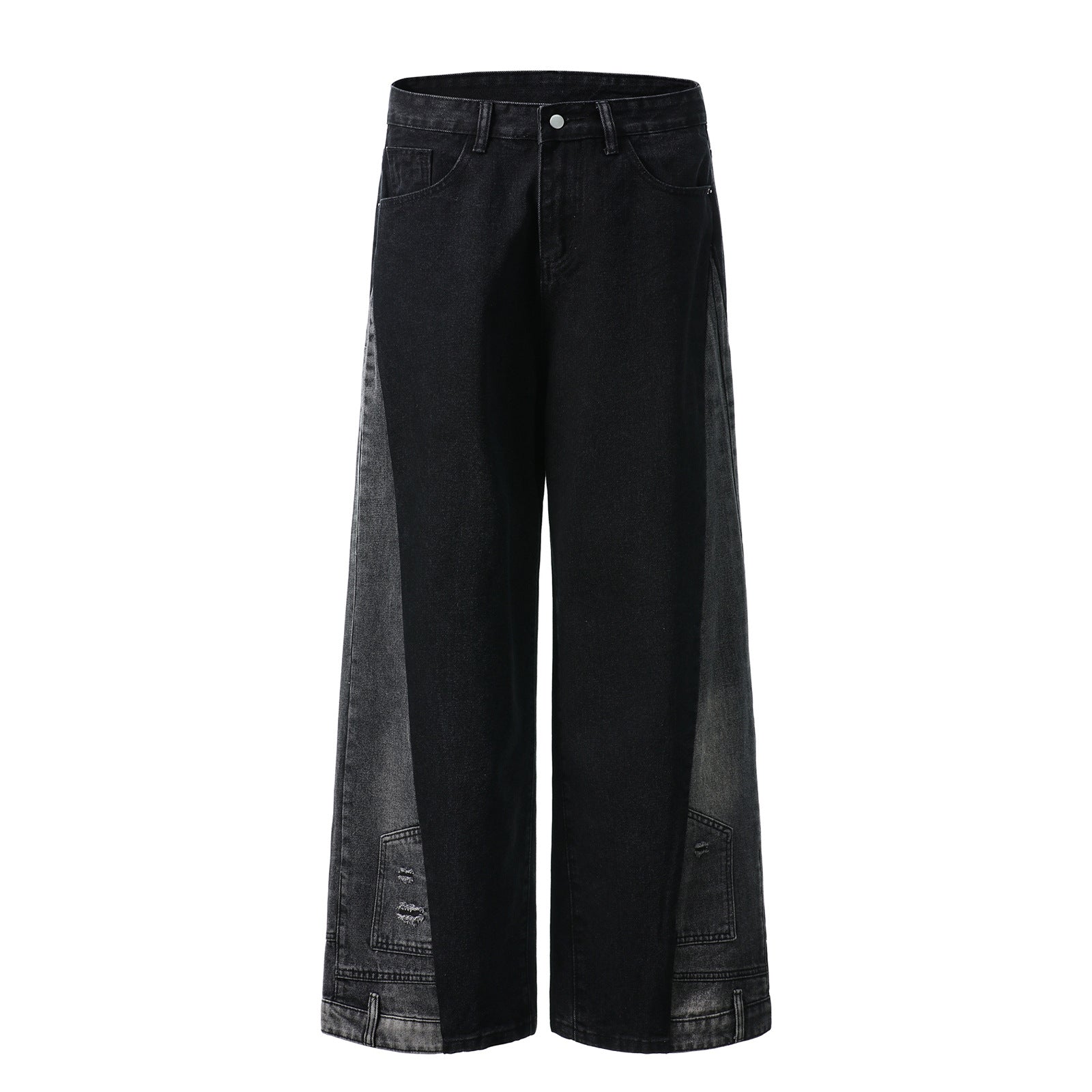 Harajuku Loose Fit Wide Leg Jeans - Trendy Black Pants
