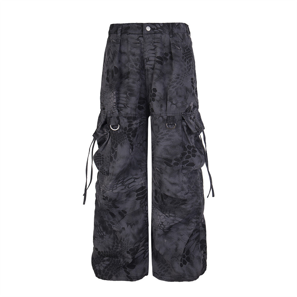Men's Punk Camouflage Pocket Work Pants - Harajuku Style
