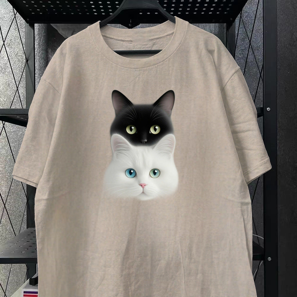 Cute Style Cotton Women's Short Sleeve Fashion  Style Top American  New Arrival