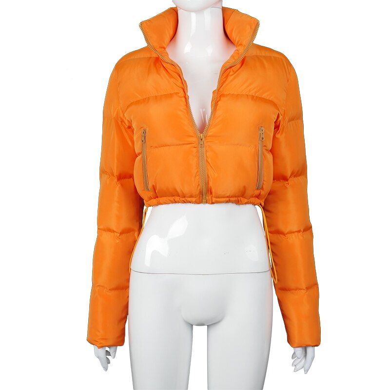 Harajuku Style Long Sleeve Zip-Up Parka for Women