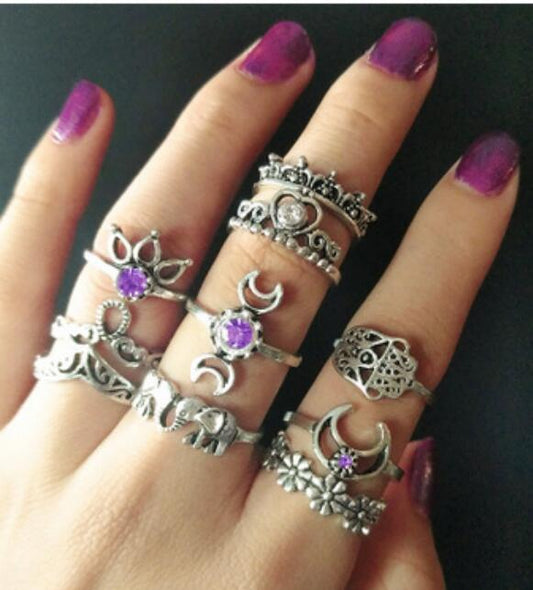 Vintage Boho Knuckle Rings Set for Women