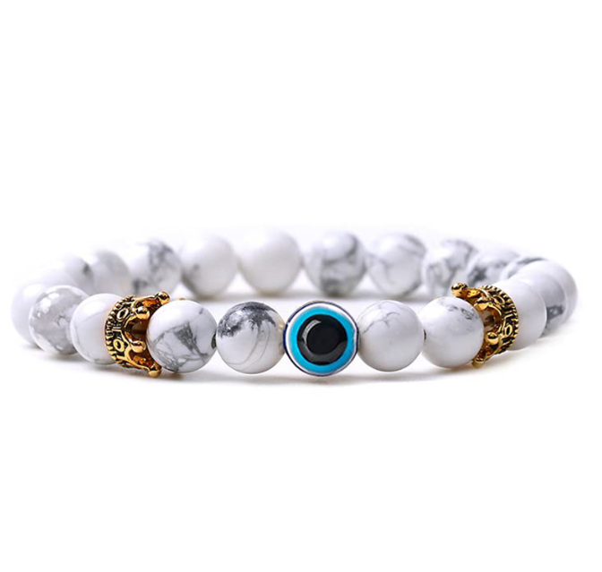 Playful Natural Tiger Eye Crown Bracelet for Couples