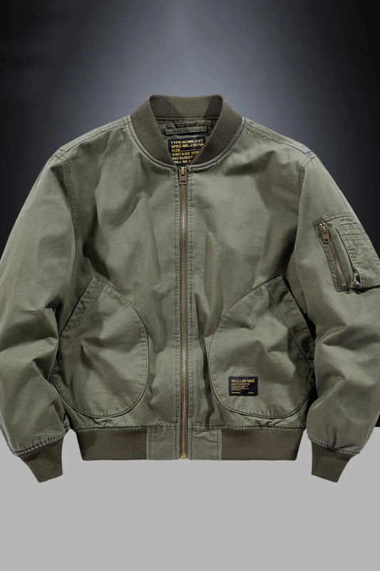 Men's Plus Size Harajuku Style Zip Up Bomber Jacket
