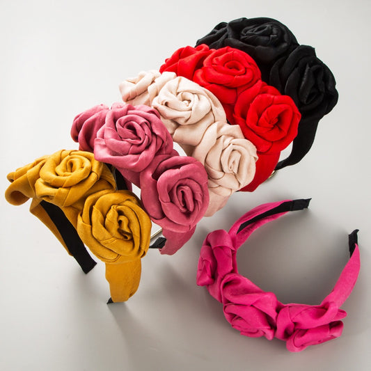 Handmade Rose Fabric Headband