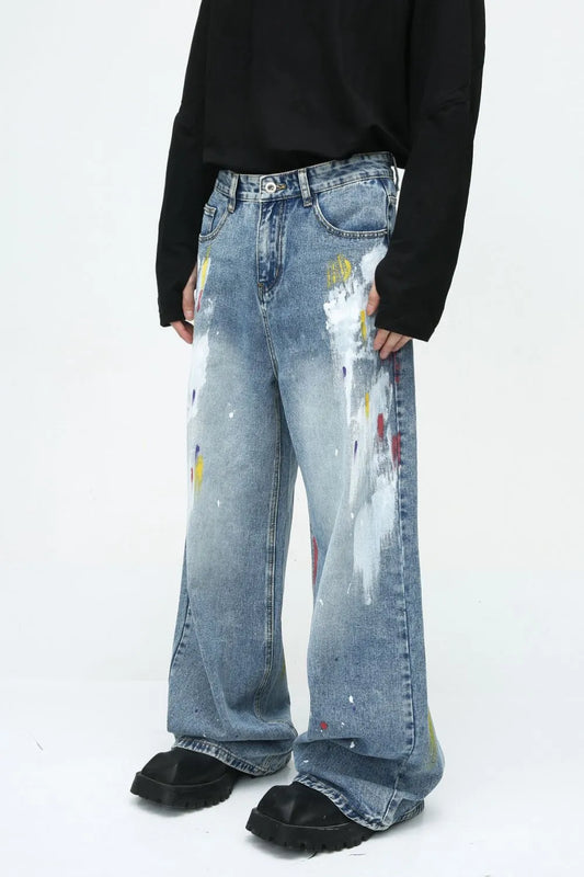 Playful Painting Jeans with Pockets