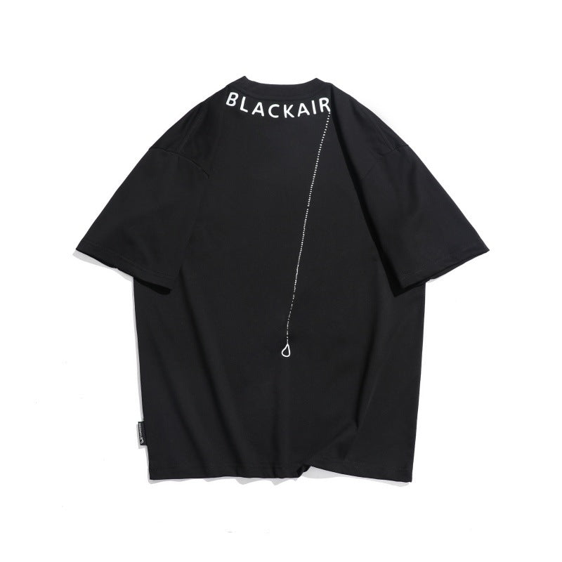 Harajuku Style Letter Embroidery Loose Short Sleeve Shirt
