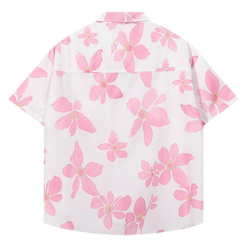 Short Sleeve Pink Blouse Casual Vacation Wear Cool Stylish