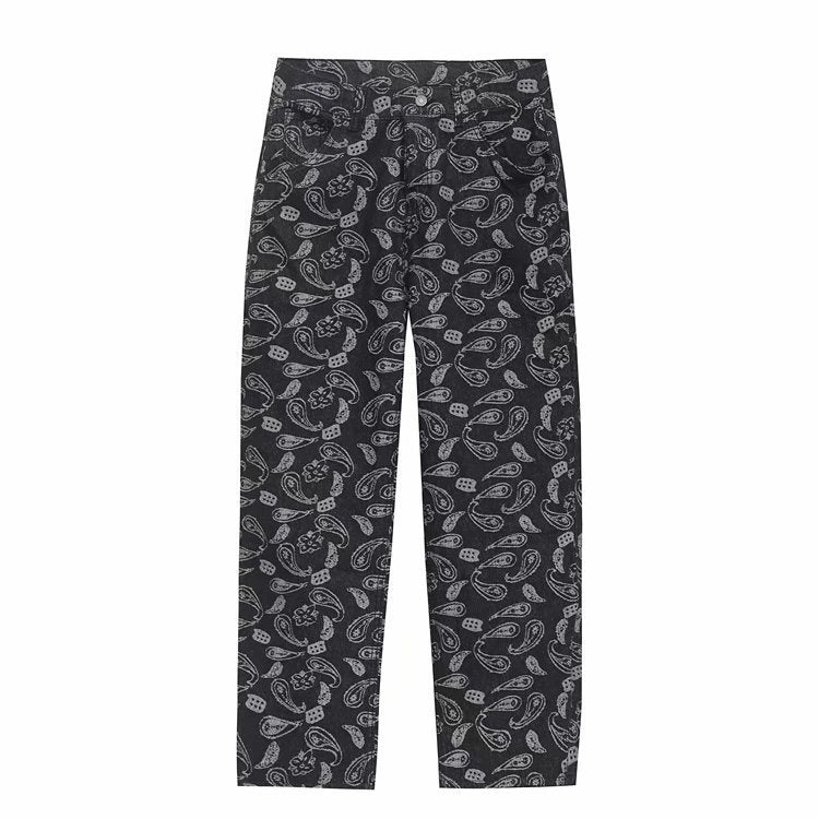 Trendy Japanese Straight Leg Loose Jeans for Men