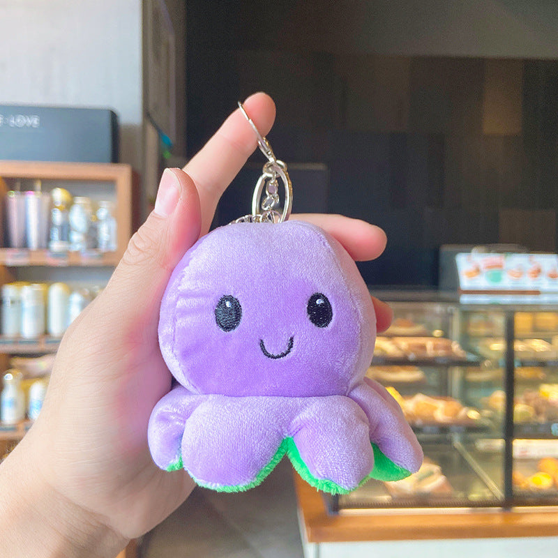 Plush Flip Octopus Keychain Pendant