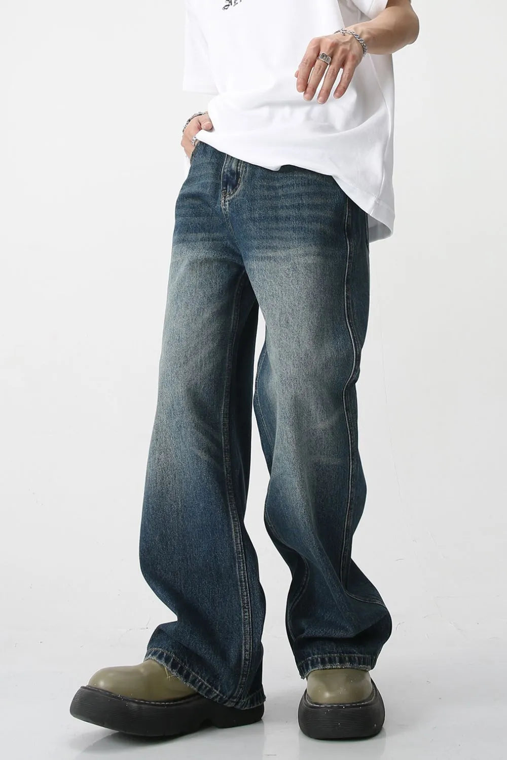 Harajuku Style Bootcut Jeans with Pockets