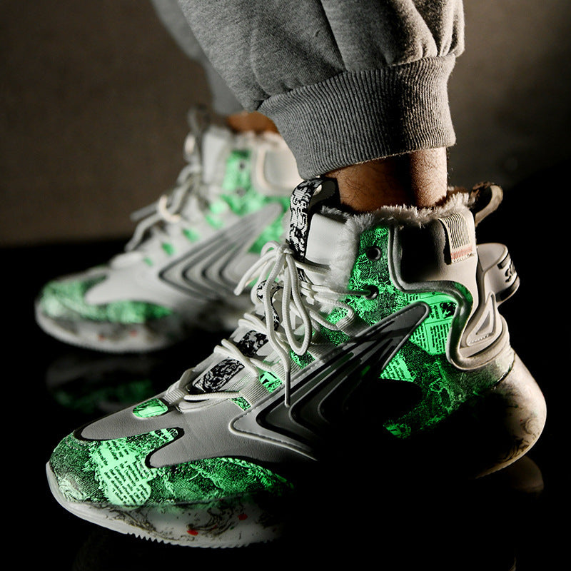 Men's Graffiti High-Top Luminous Running Shoes
