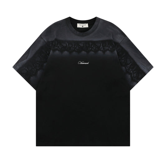 Design Lace Print Short Sleeve T-Shirt