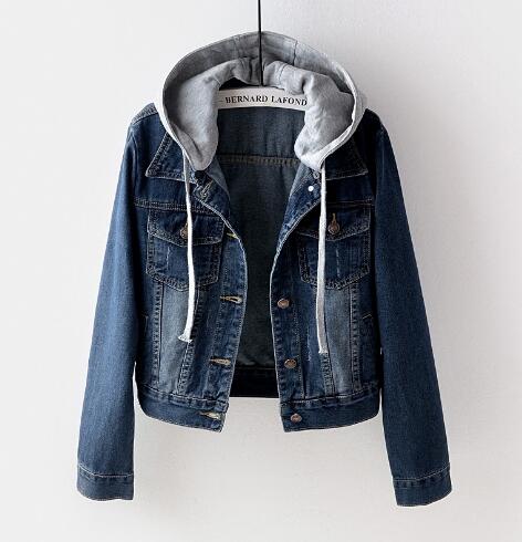 Playful Plus Size 5XL Denim Jacket with Hoodie