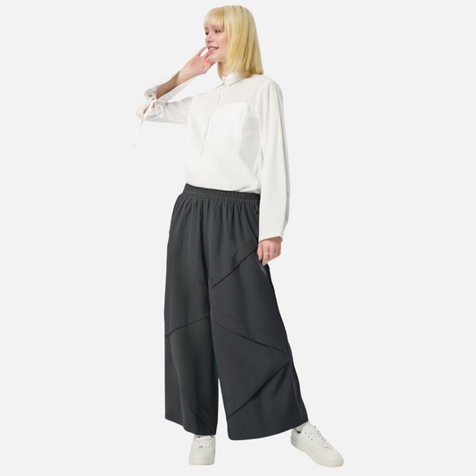 Playful Splicing High Waisted Wide Leg Pants