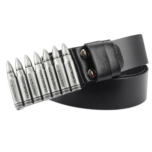 Punk Bullet Buckle Leather Belt - Harajuku Style
