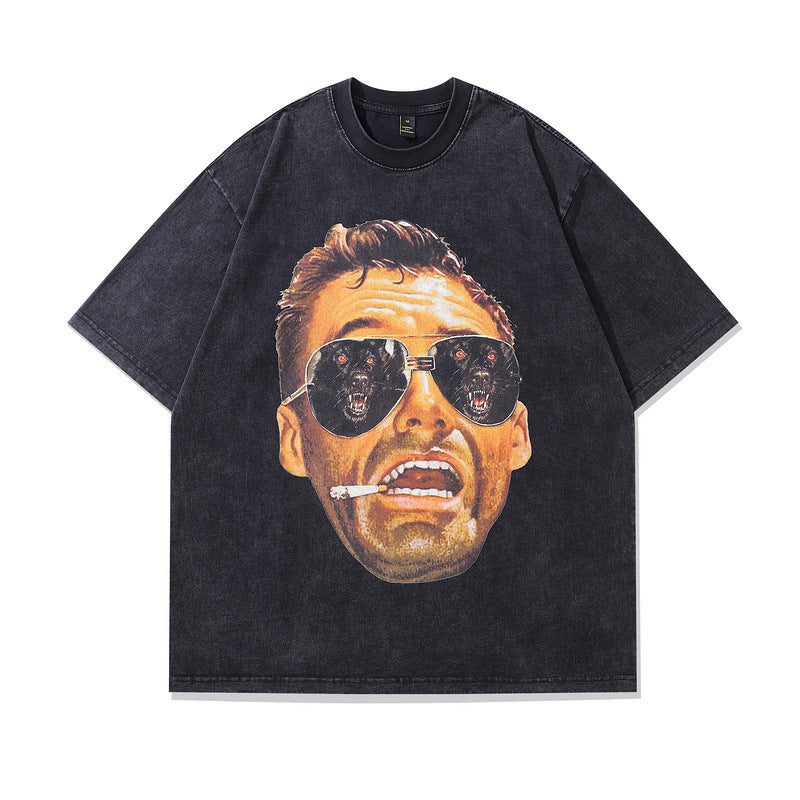 Vintage Hip Hop Portrait T-Shirt - Harajuku Style