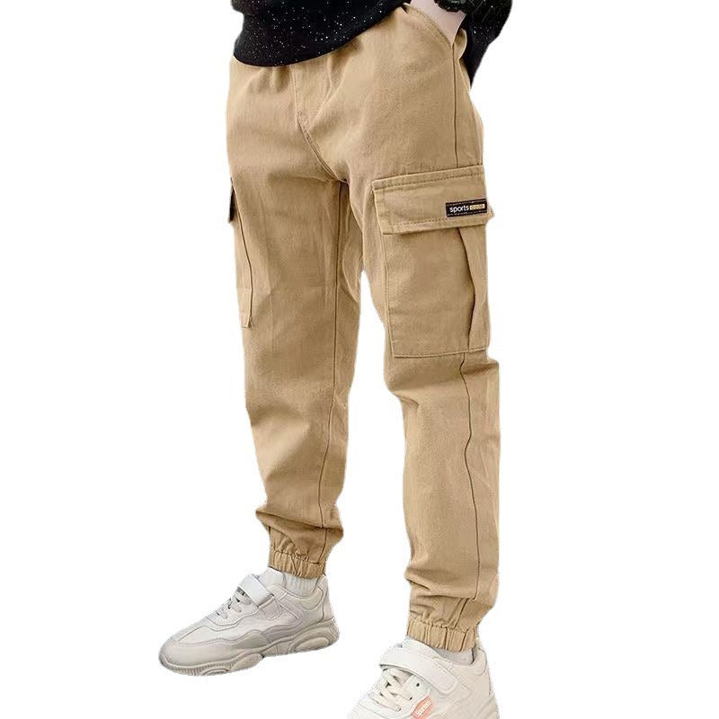 Harajuku Style Pure Cotton Boys' Oversized Workwear Pants