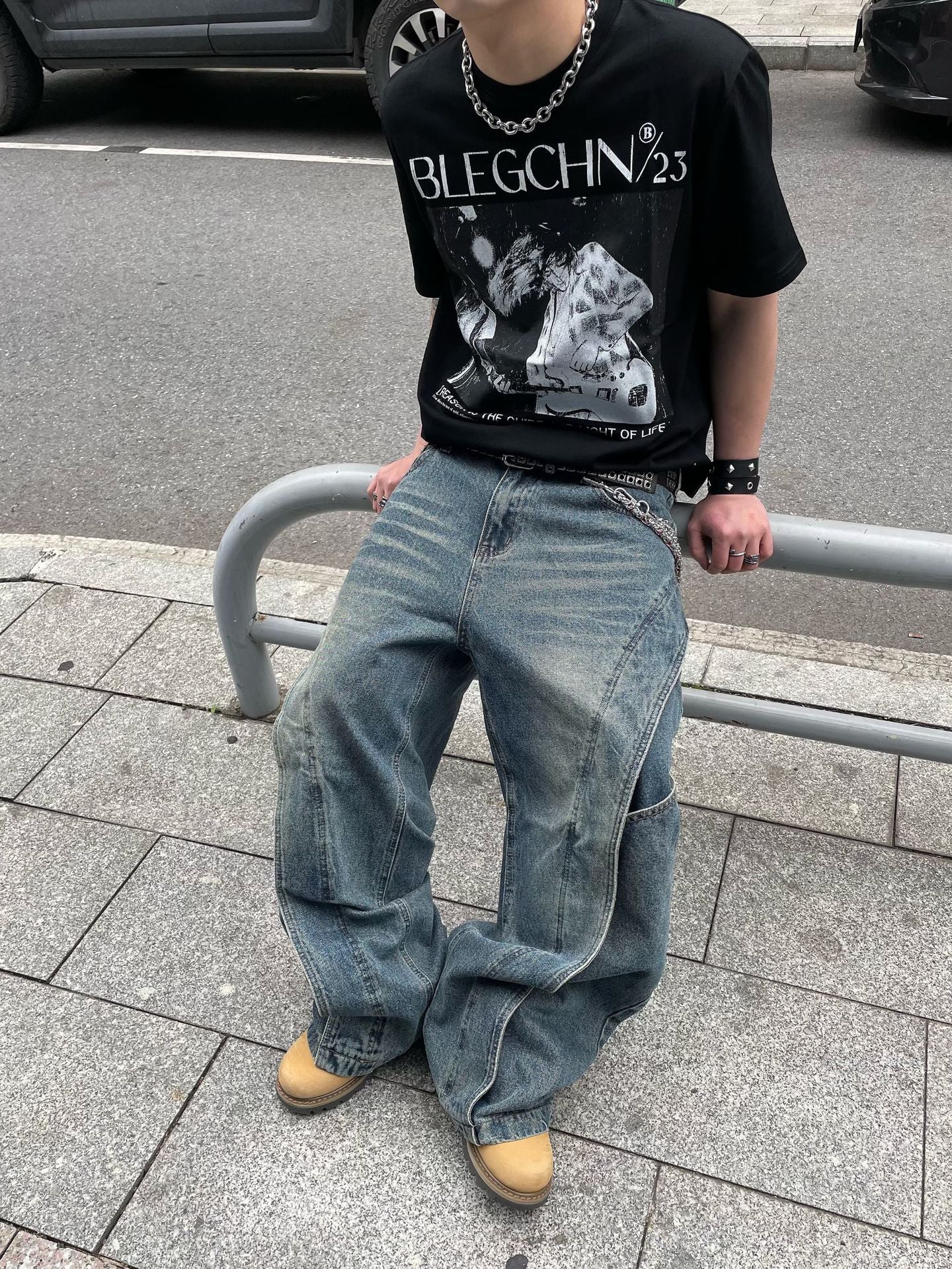 Loose Straight Leg Wide Leg Curved Knife Pants