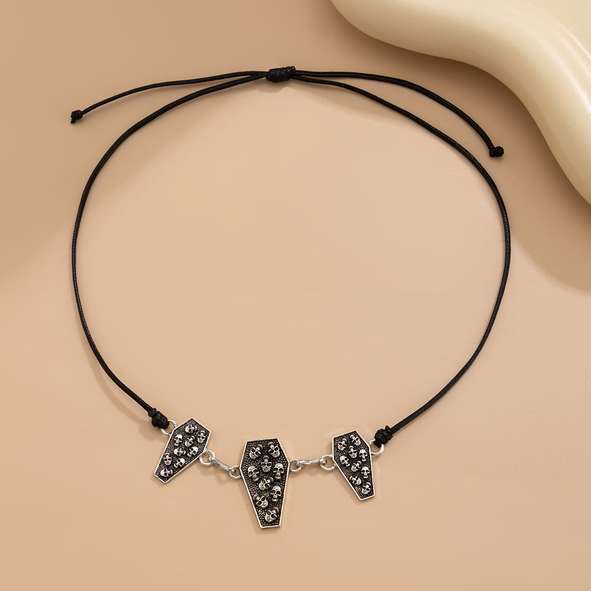 Skull Coffin Necklace with Irregular Chain
