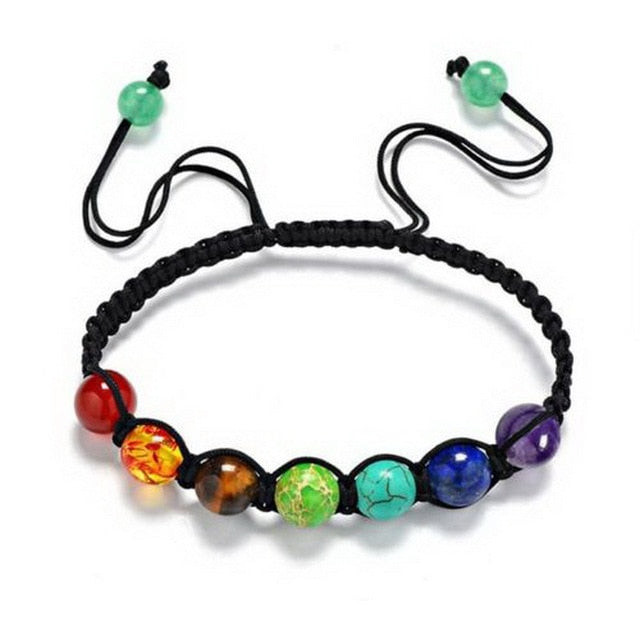 8mm Chakra Healing Bracelet with Lava Stones