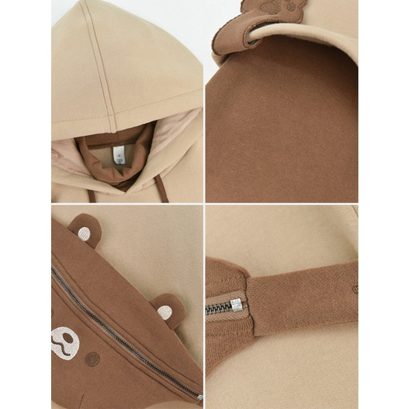 Kawaii Aesthetic Bear Anime Hoodie for Women