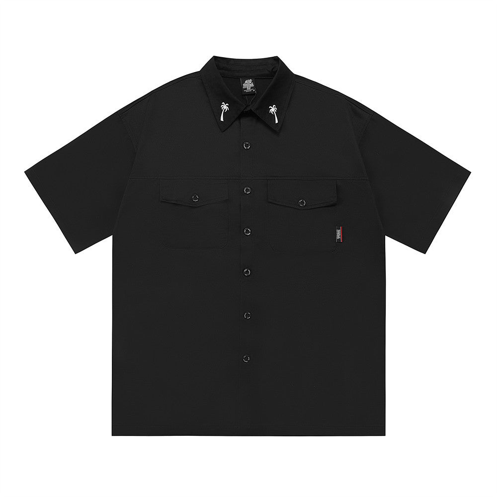 Harajuku Dark Street Gothic Clown Embroidery Shirt