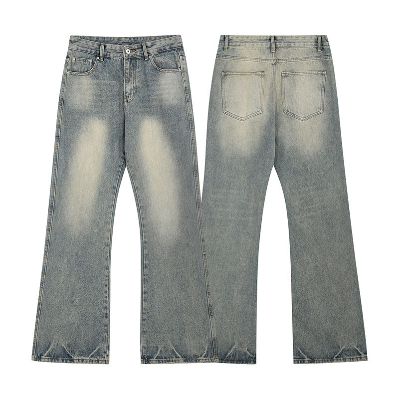 Harajuku Style Washed Denim Flare Jeans for All