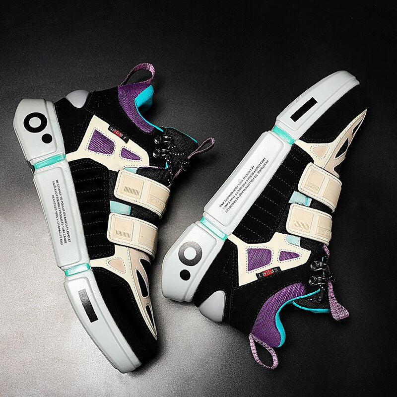 Playful Harajuku Style Men’s Running Shoes - Lace Up Sport Shoes