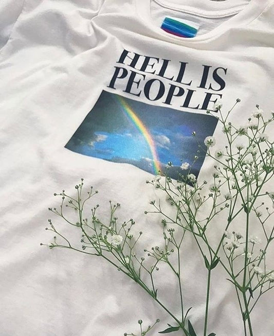 Men Women Grunge Rainbow Quote Tee - Harajuku Street Style