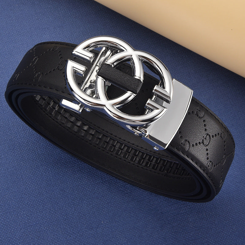Men's Harajuku Style Genuine Leather Automatic Buckle Belt
