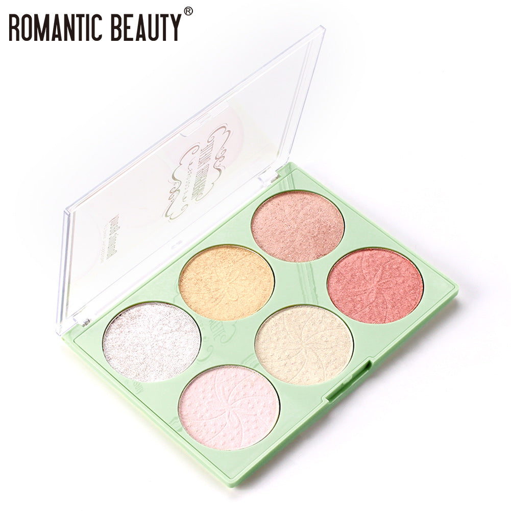6-Color Highlighter Pearl Brightening Repair Palette