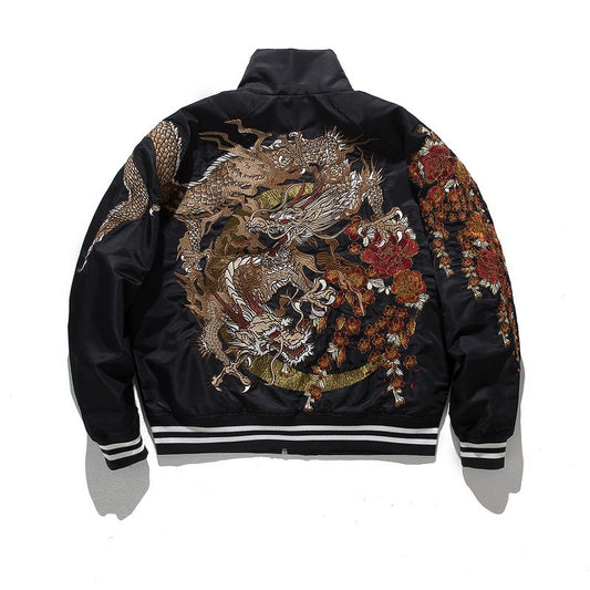 Playful Dragon Embroidery Casual Jacket for Boys