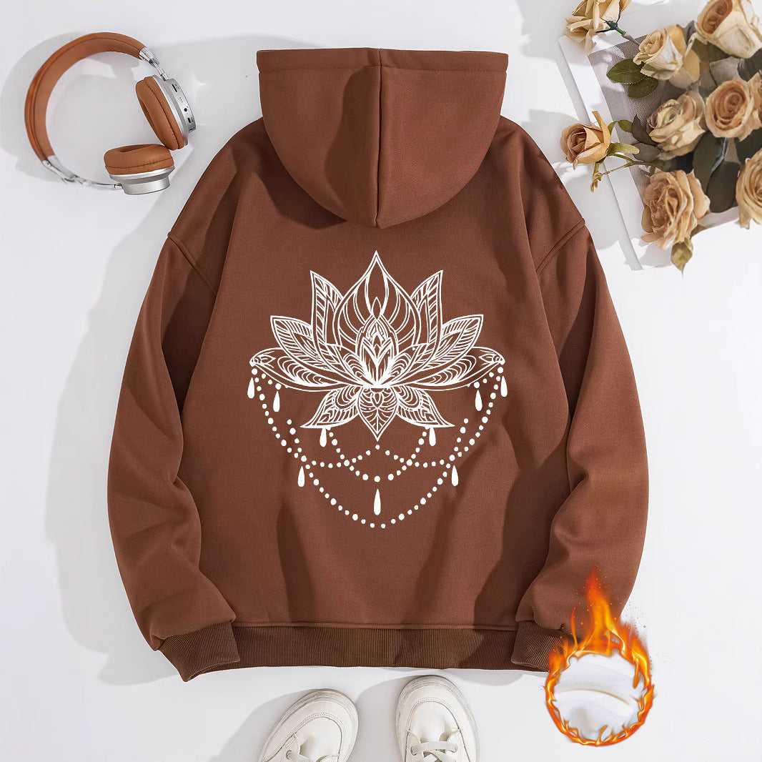 Thick Hoodie with Pattern Print