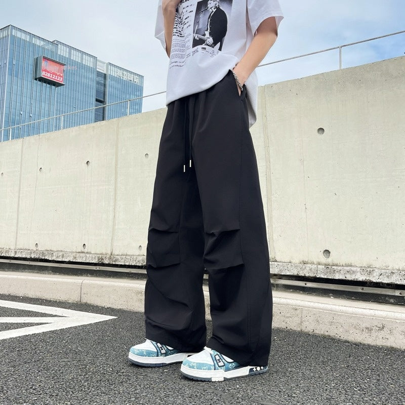 Playful Wide Leg Curved Knife Pants - Quick Dry Casual