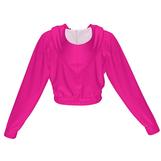 Highlighter Hot Pink Women's Chiffon Cropped Jacket