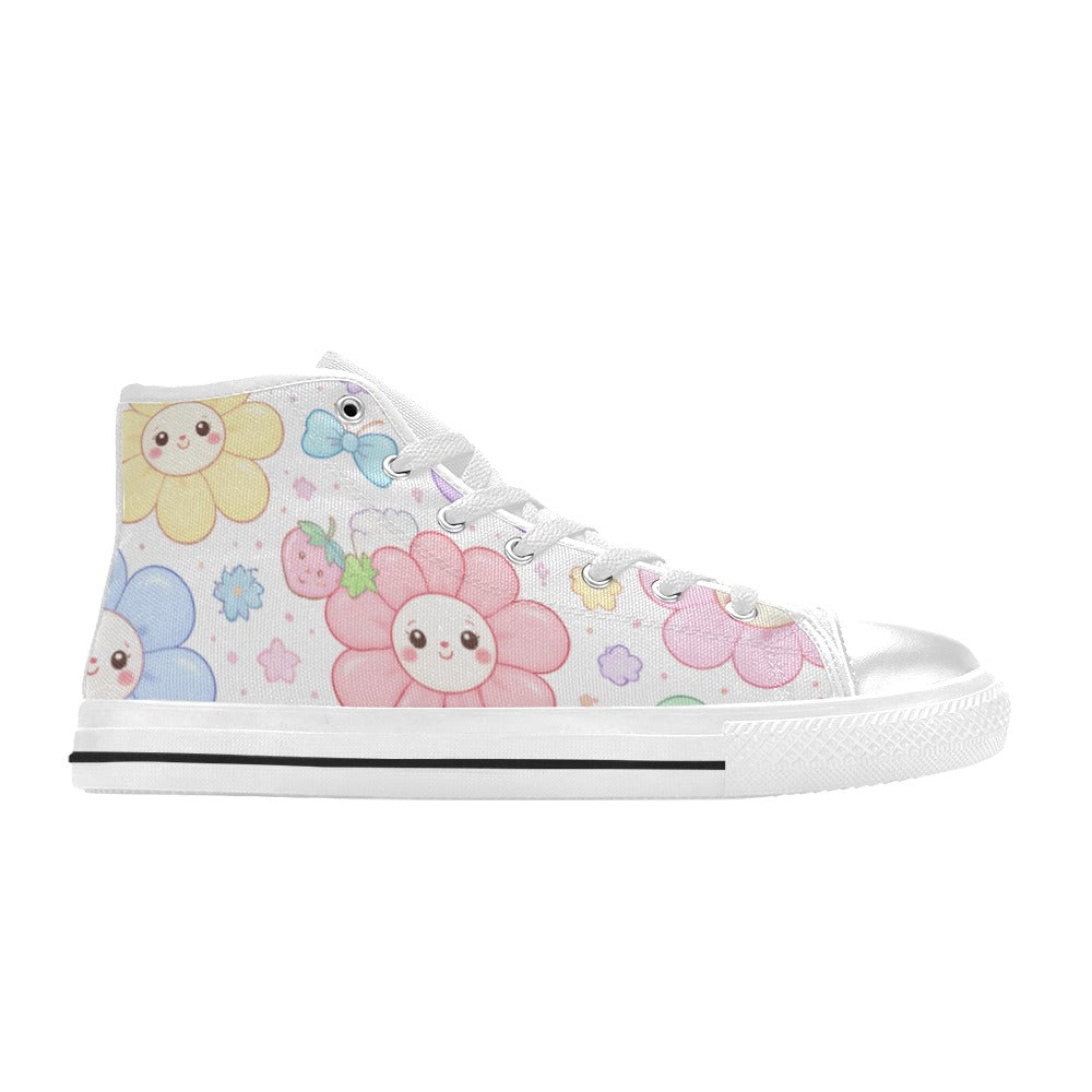 Pastel Harajuku Floral Pattern Aquila High Top Canvas Women's Shoes