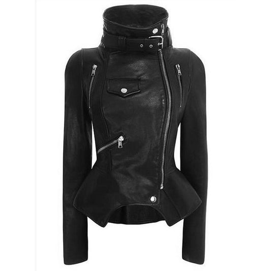 Harajuku Style Women's Faux Leather Gothic Motorcycle Jacket