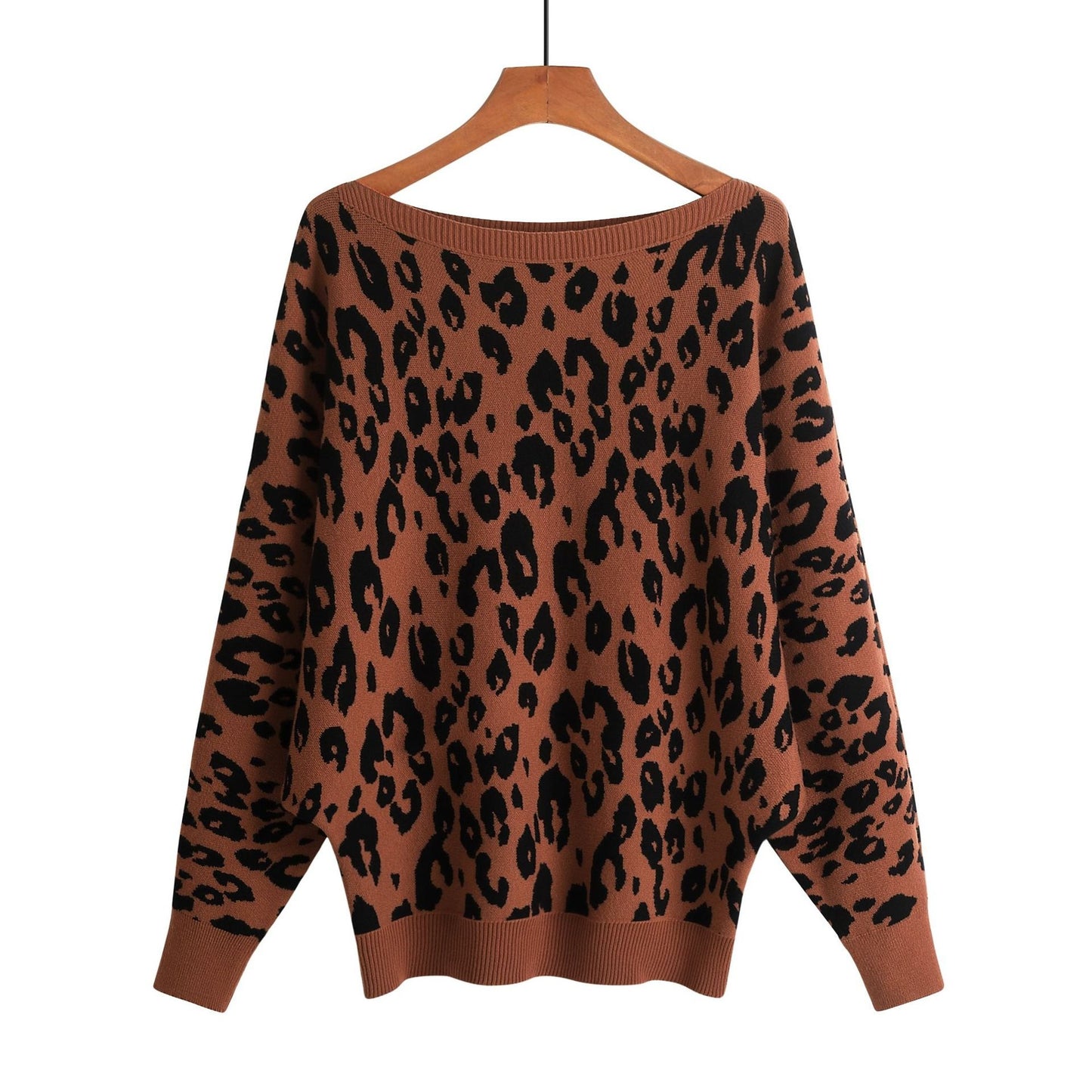 Women Leopard Print Vintage Sweater