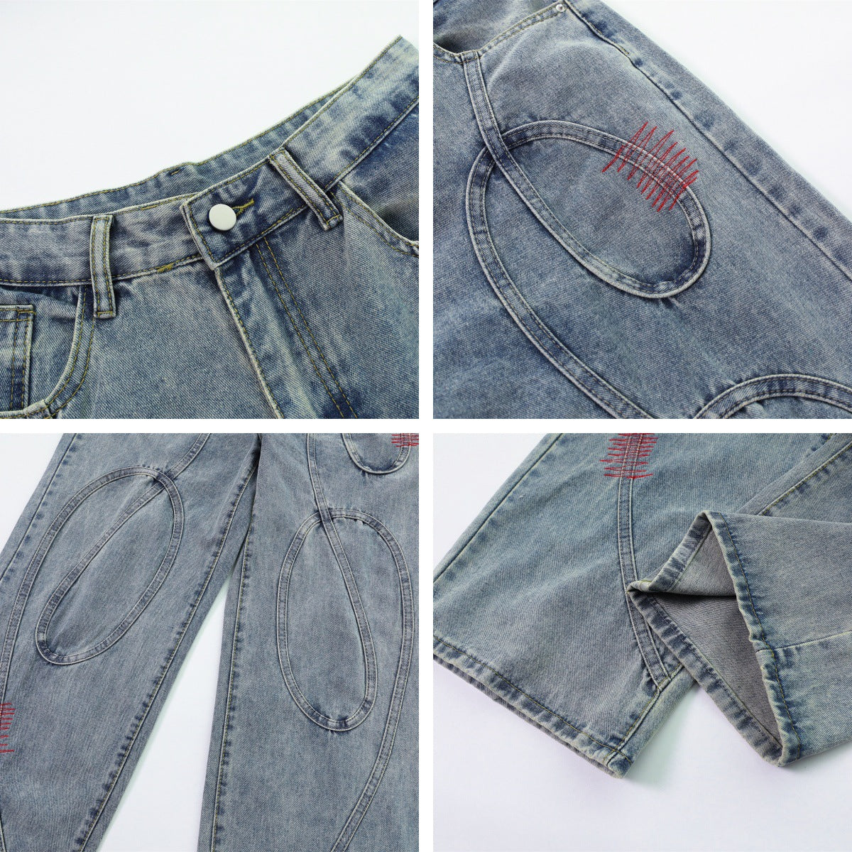 Men's Loose Fit Slimming Straight Leg Jeans - Harajuku Style