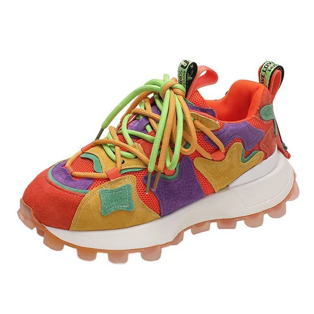 Harajuku Style Breathable Platform Sneakers for Women
