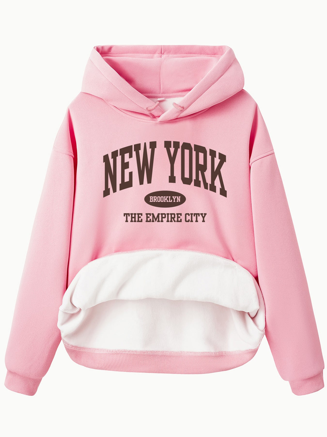 Velvet Hoodie with NEW YORK BROOKLYN Print
