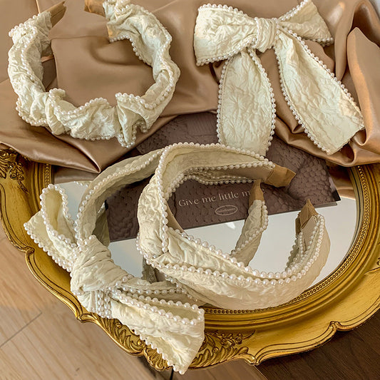 French Style Milk White Face Wash Headband