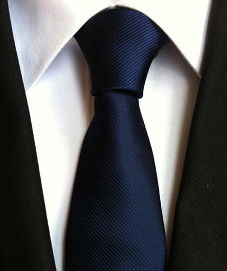 Classic Yellow & Navy Blue Striped Silk Tie