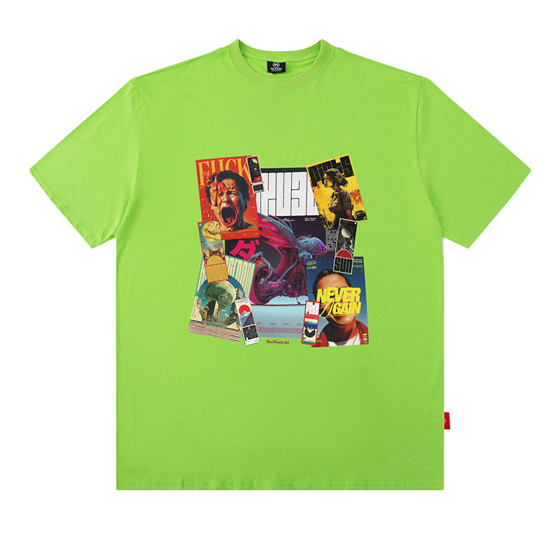 Flame Print Oversize Cotton T-Shirt for Men